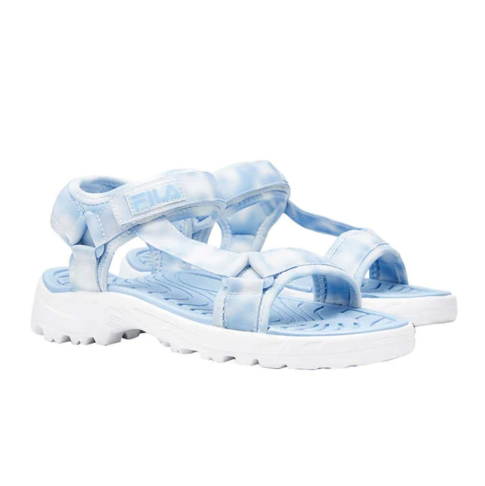 Size 11, Fila Ladies' Andros Blue Tie Dye Sandals